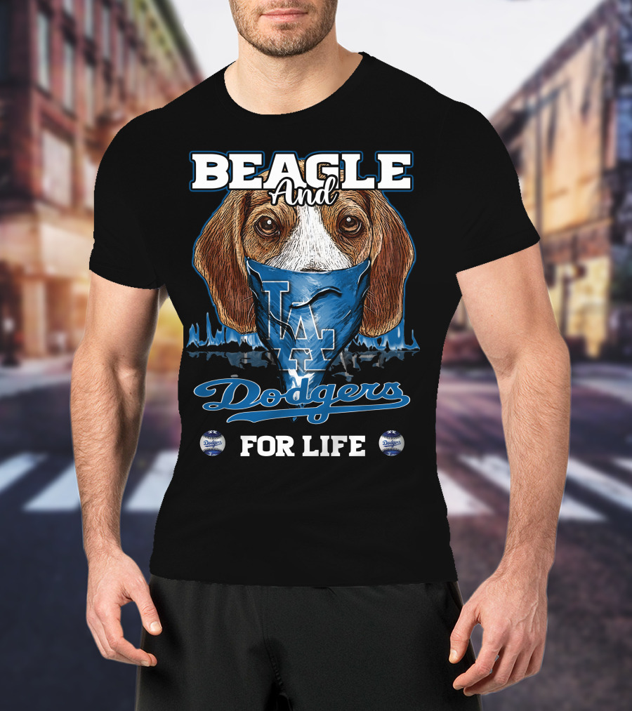 Beagle And Dodgers For Life Los Angeles T-Shirt
