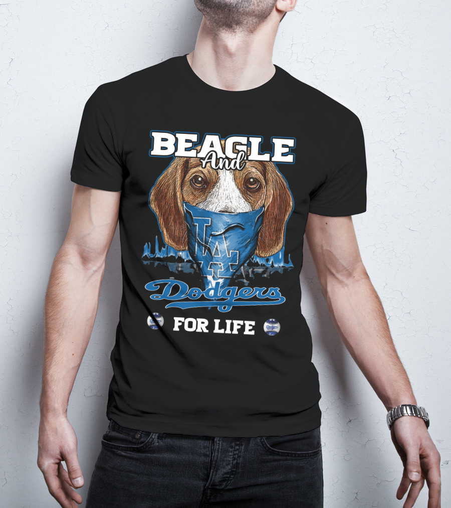 Beagle And Dodgers For Life Los Angeles T-Shirt