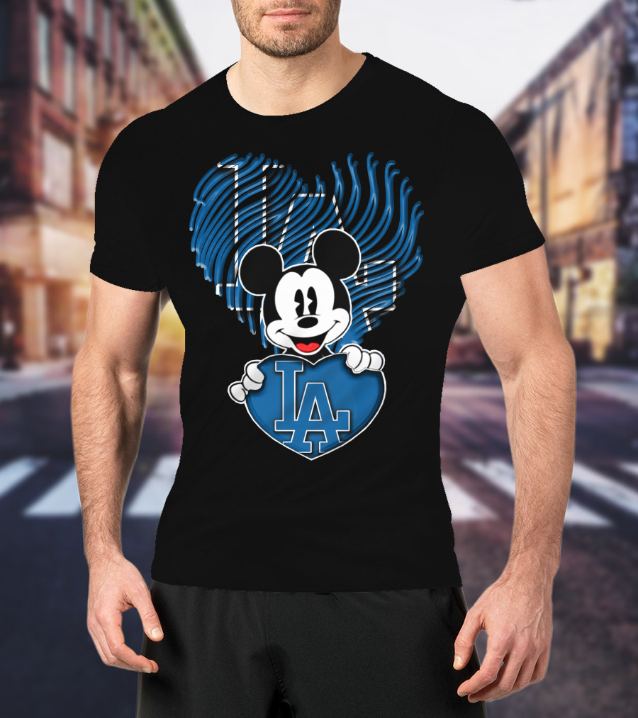 Mick LA Heart Los Angeles Dodgers T-Shirt