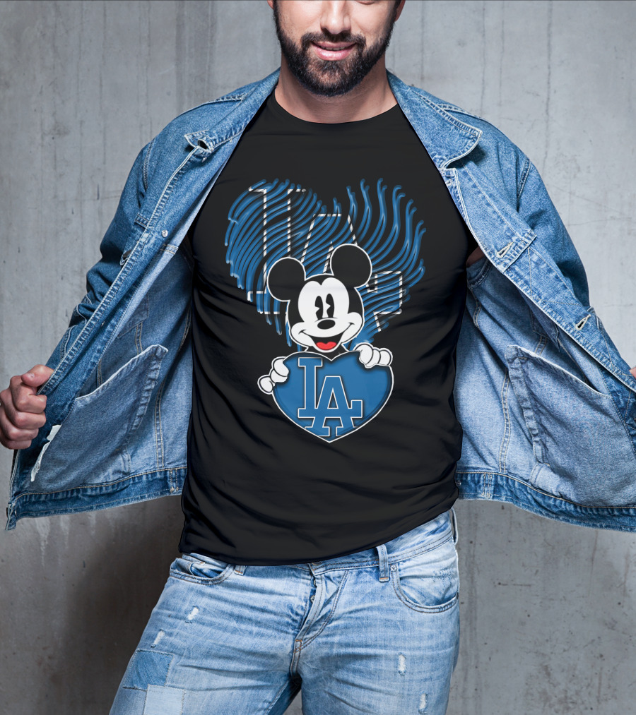 Mick LA Heart Los Angeles Dodgers T-Shirt
