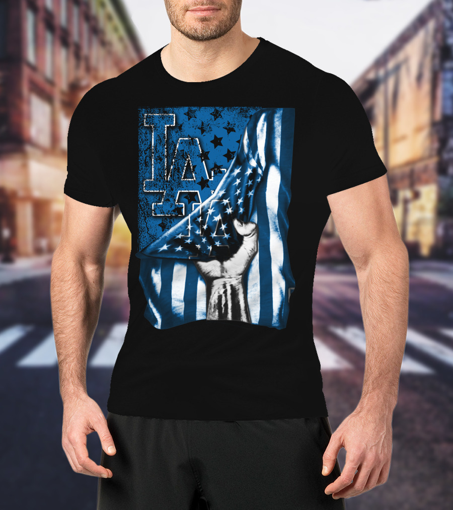 LA Dodgers American Flag T-Shirt