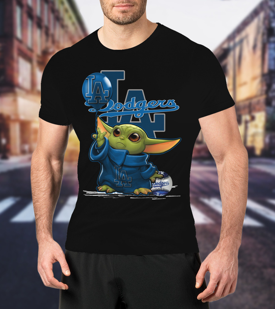 Yoda Dodgers LA Baseball Jedi Team Spirit T-Shirt