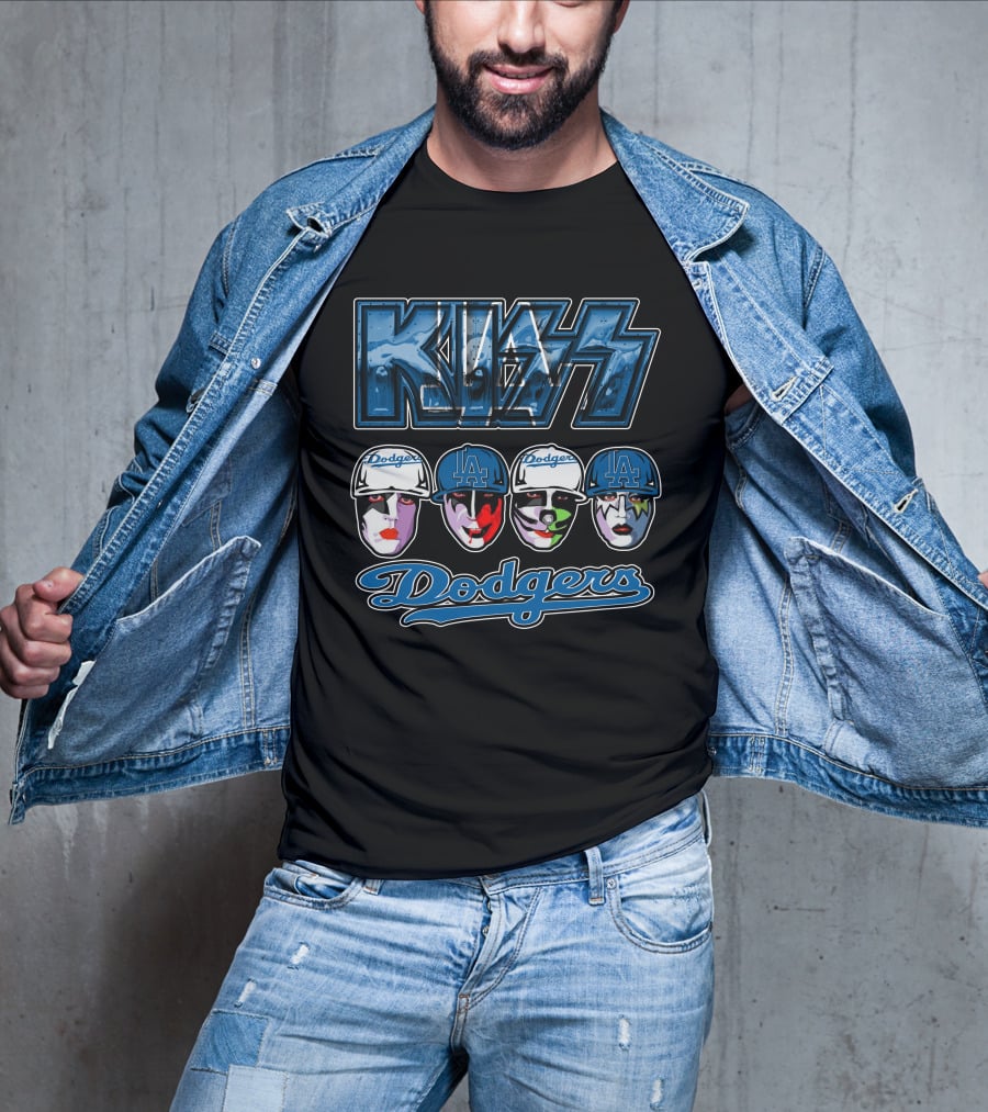 Kiss Los Angeles Dodgers Face Paint Baseball Collaboration T-Shirt