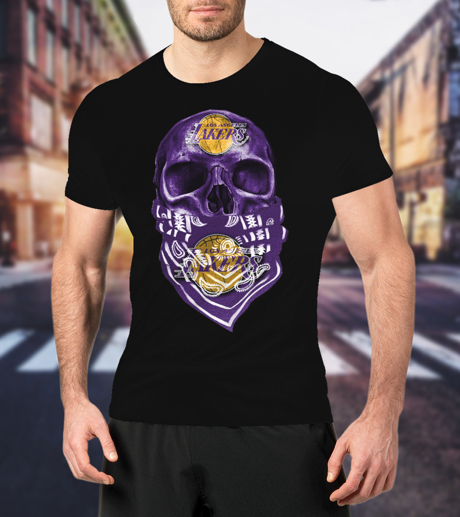 Los Angeles Lakers Skull Bandana NBA T-Shirt