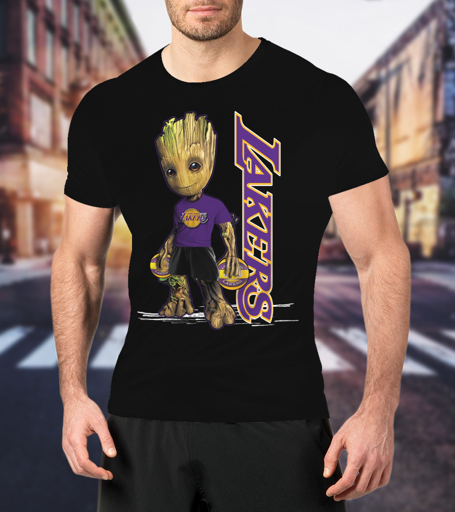 Groot Lakers Basketball Fan Character T-Shirt