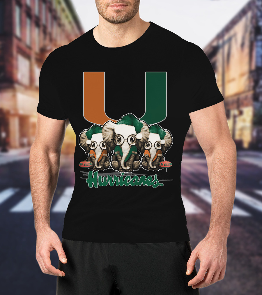 Miami Hurricanes Elephants Xmas T-Shirt