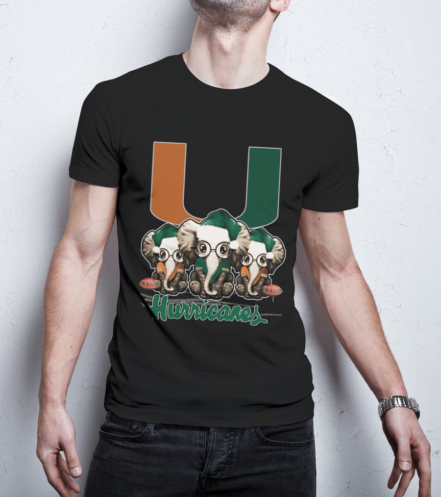 Miami Hurricanes Elephants Xmas T-Shirt