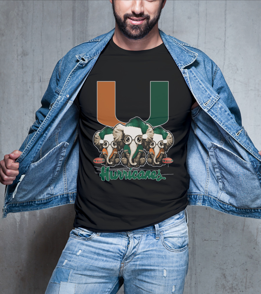 Miami Hurricanes Elephants Xmas T-Shirt