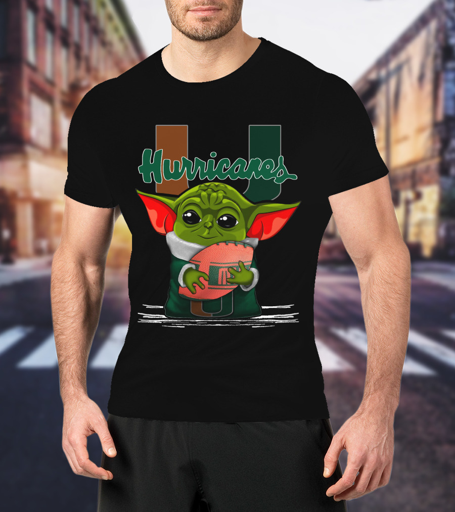 Yoda Miami Hurricanes Football Enthusiast T-Shirt