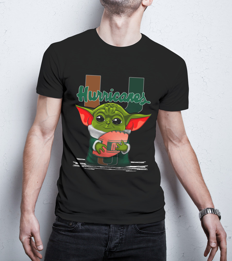 Yoda Miami Hurricanes Football Enthusiast T-Shirt