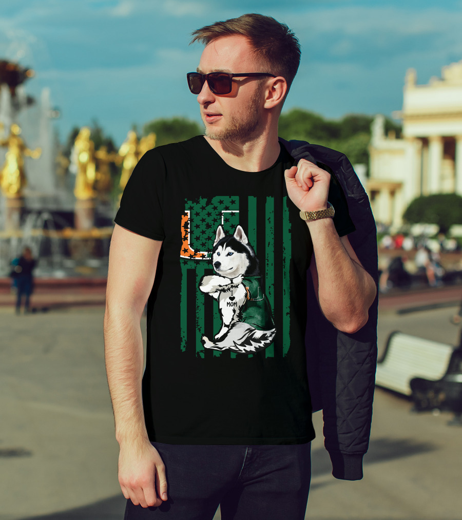 Siberian Husky Miami Hurricanes U Mom T-Shirt