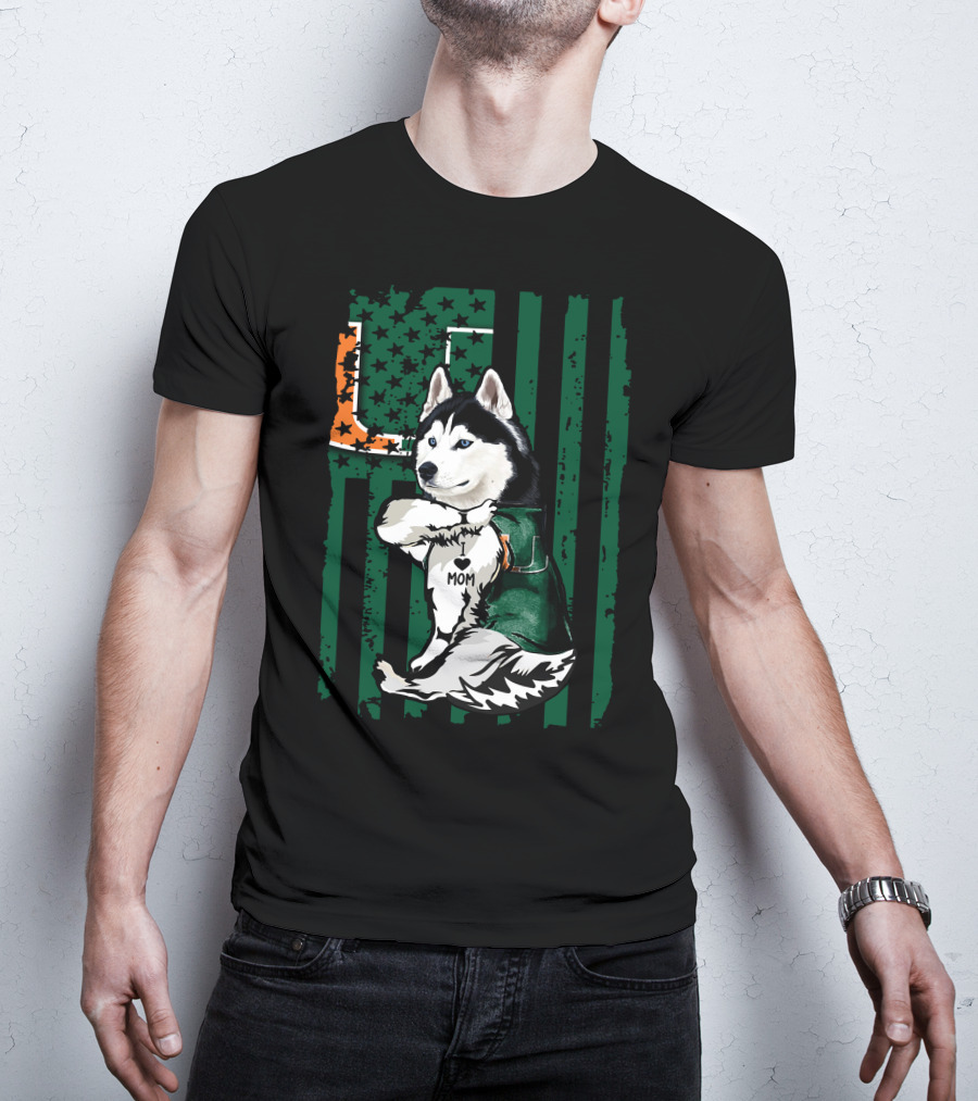 Siberian Husky Miami Hurricanes U Mom T-Shirt