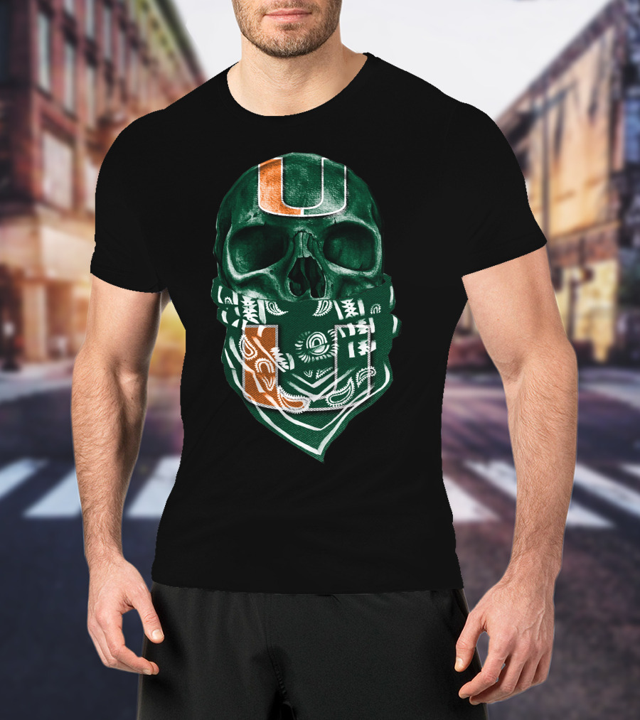 Skull Bandana Miami Hurricanes U T-Shirt