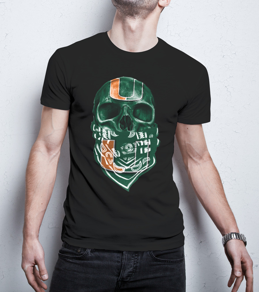 Skull Bandana Miami Hurricanes U T-Shirt