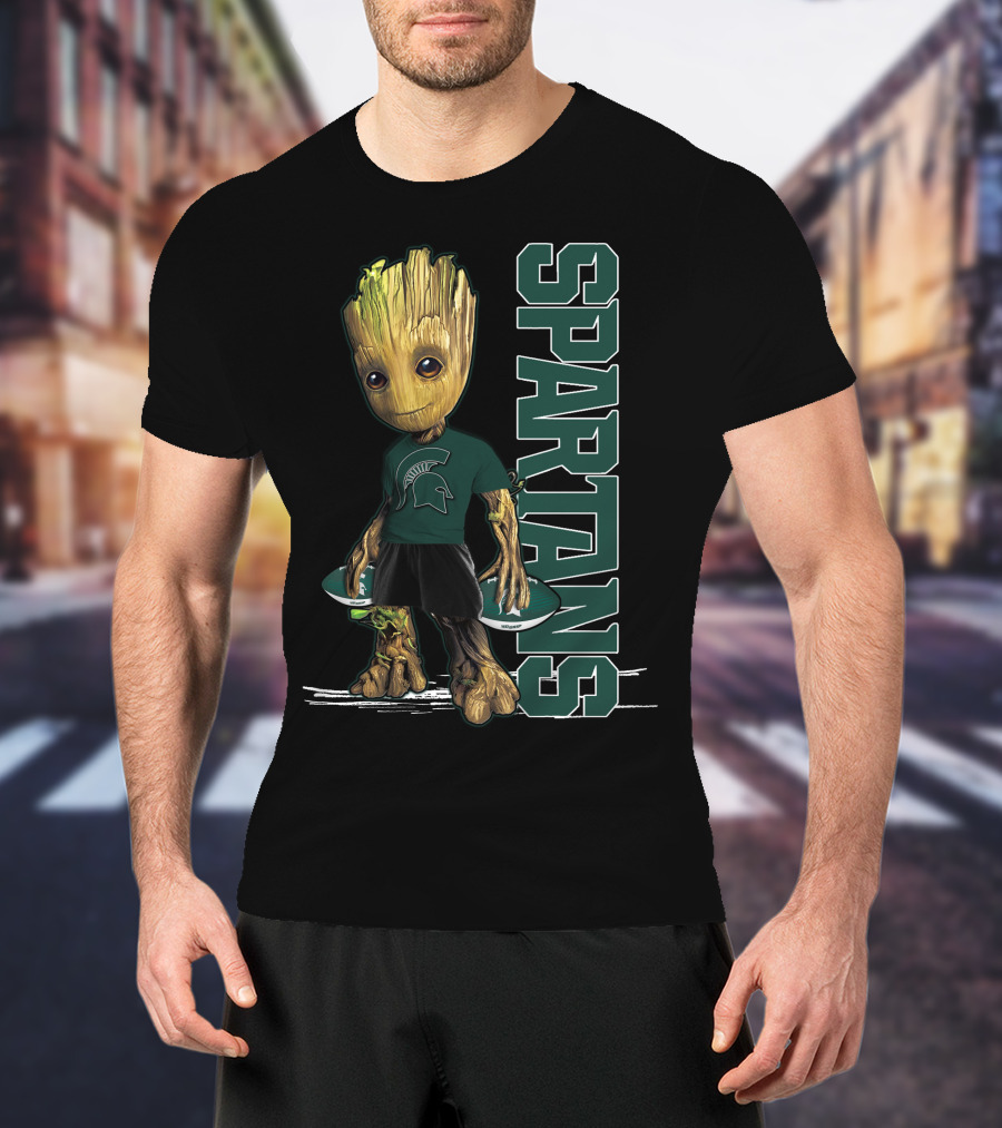 Groot Michigan State Spartans Team Spirit T-Shirt
