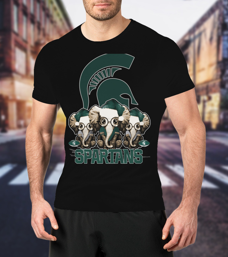 Elephant Christmas Michigan State Spartans Trio T-Shirt