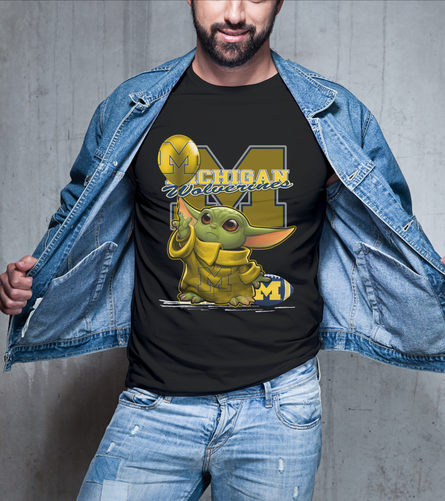 Yoda Michigan Wolverines Football Balloon T-Shirt