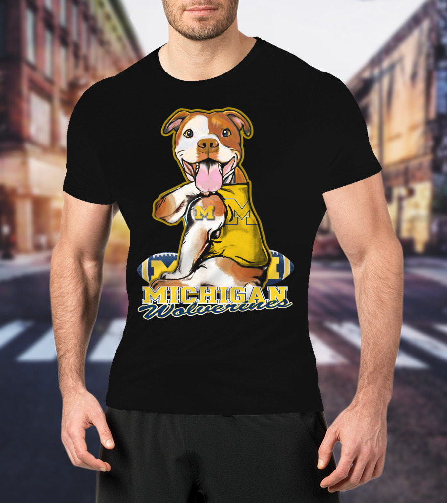 Pittbull Michigan Wolverines M Football Fan T-Shirt