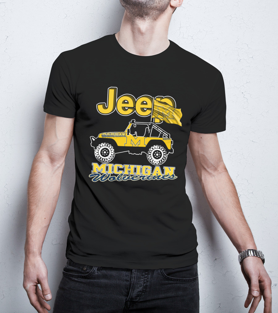 Jeep Michigan Wolverines Flag T-Shirt