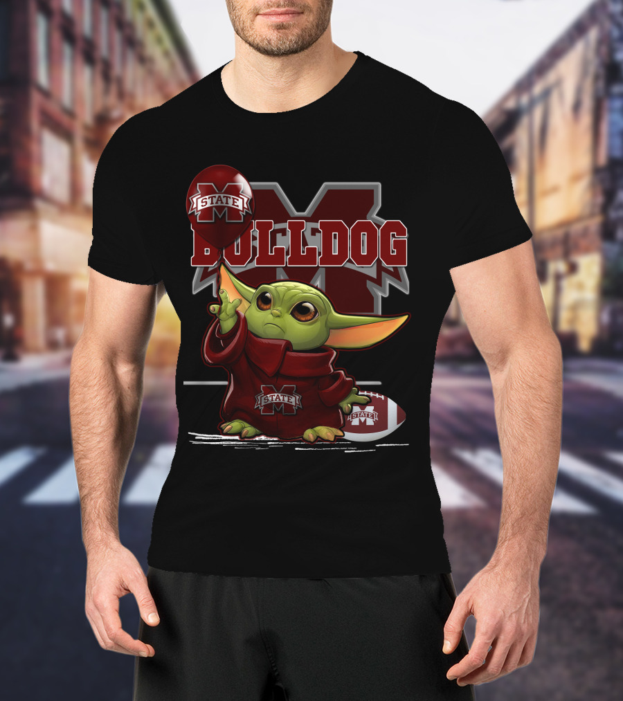 Mississippi State Bulldogs Yoda With Football T-Shirt