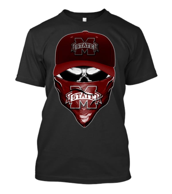 Skull Mississippi State Bulldogs Bandana And Hat T-Shirt