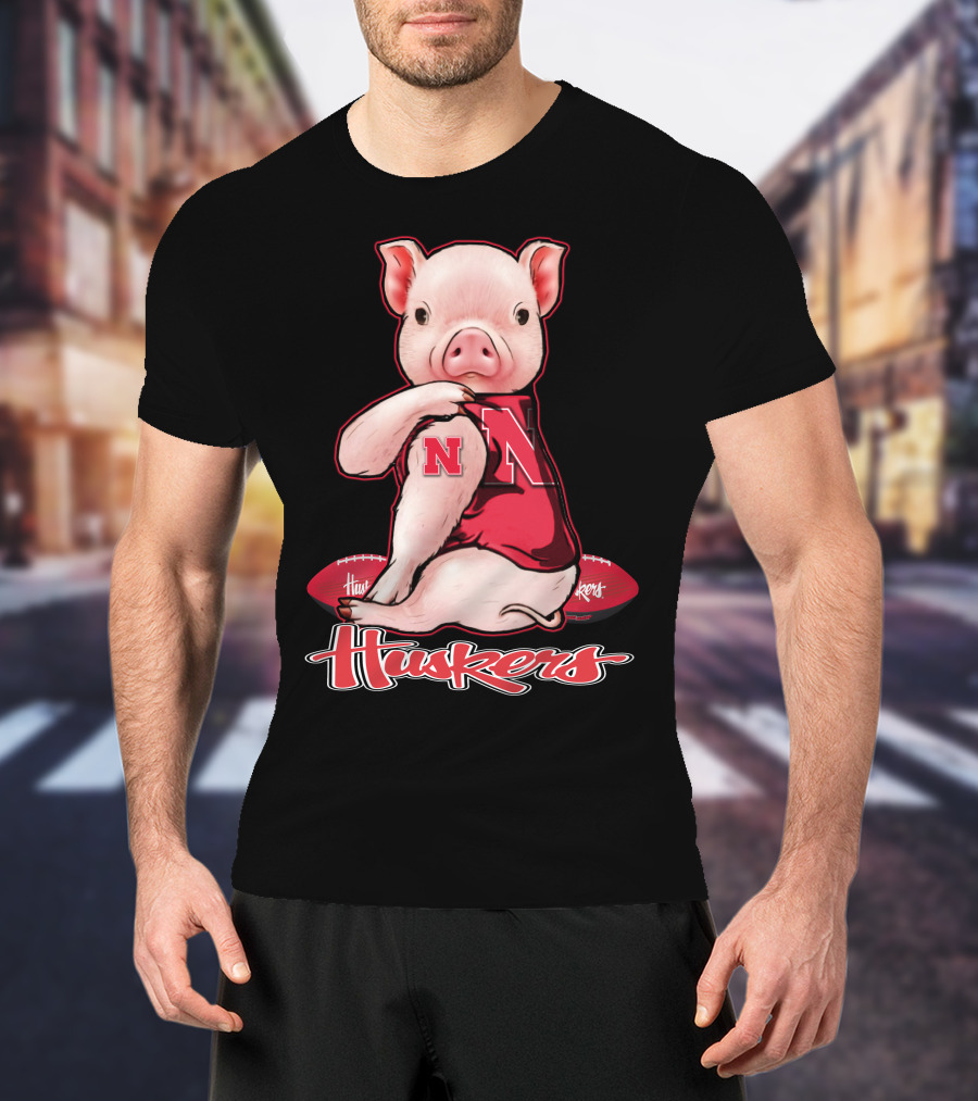 Pig N Nebraska Huskers Football T-Shirt