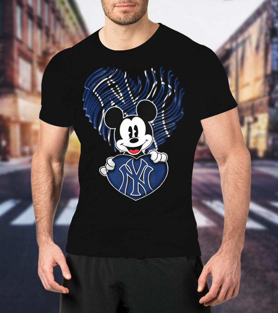 Mickey Mouse New York Yankees Heart NY T-Shirt