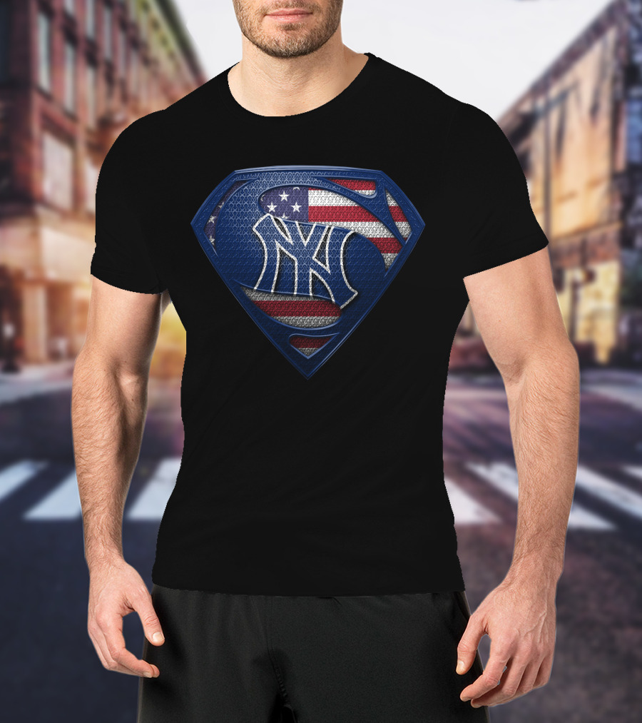 New York Yankees American Flag Superman T-Shirt