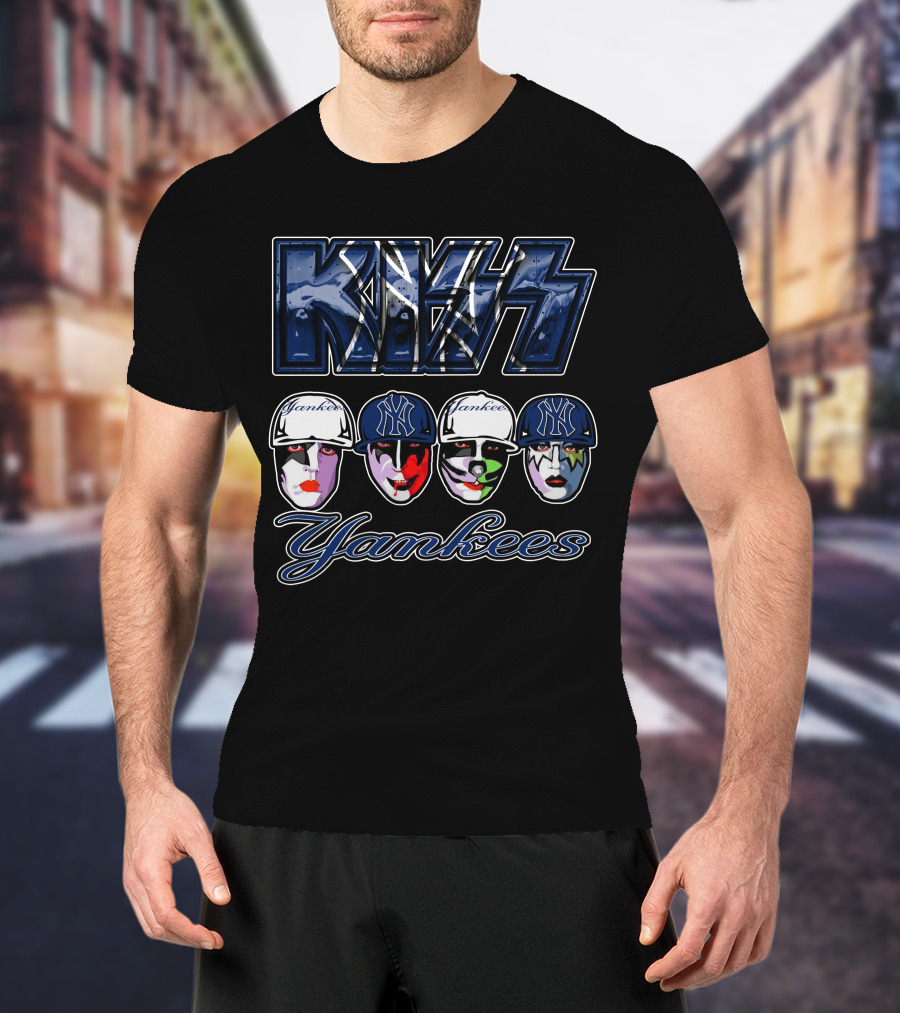 Kiss Yankees New York Yankees Face Paint Baseball Caps T-Shirt