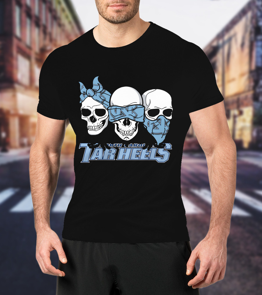 3 Skull North Carolina Tar Heels Bandana T-Shirt