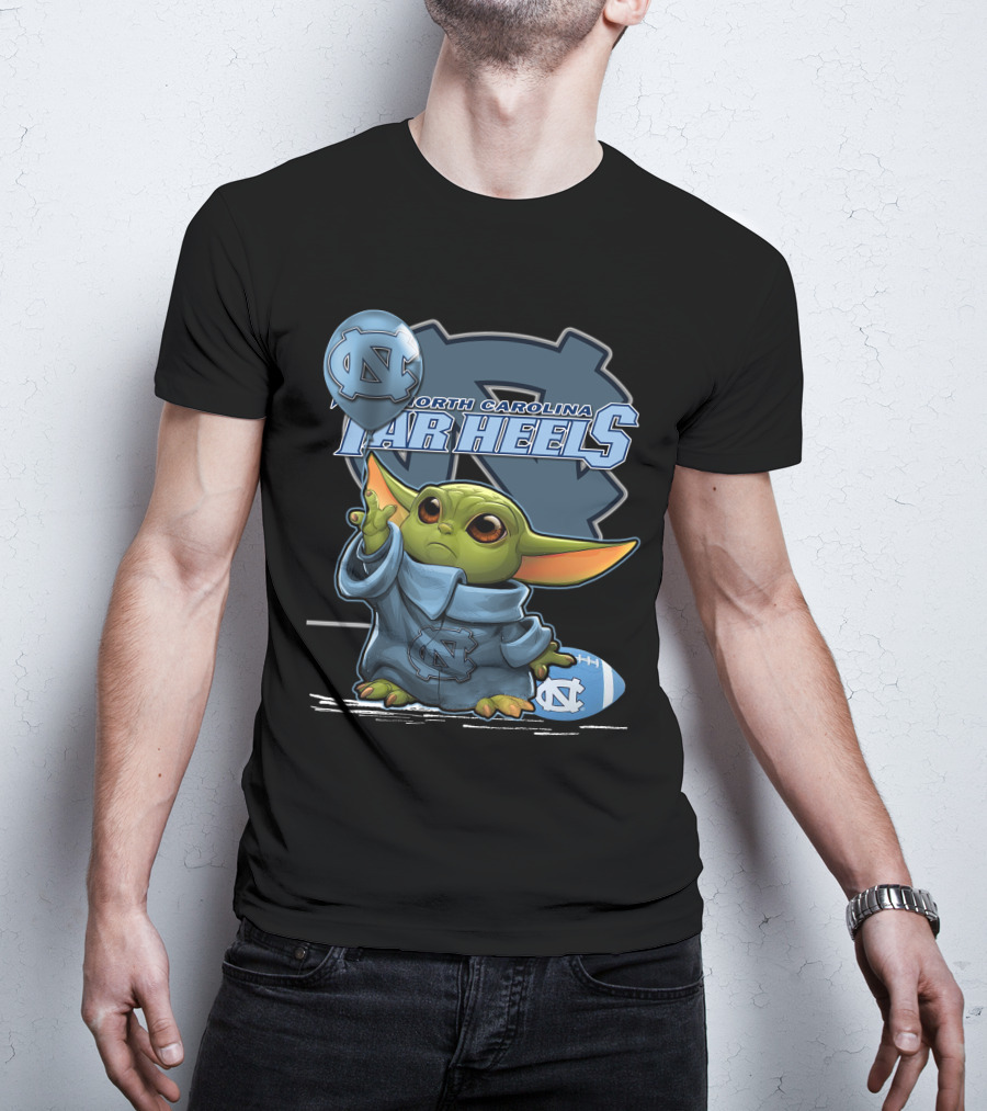 North Carolina Tar Heels Yoda Football Basketball T-Shirt