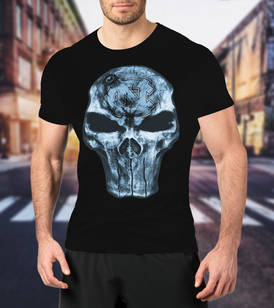North Carolina Tar Heels Skull With UNC T-Shirt