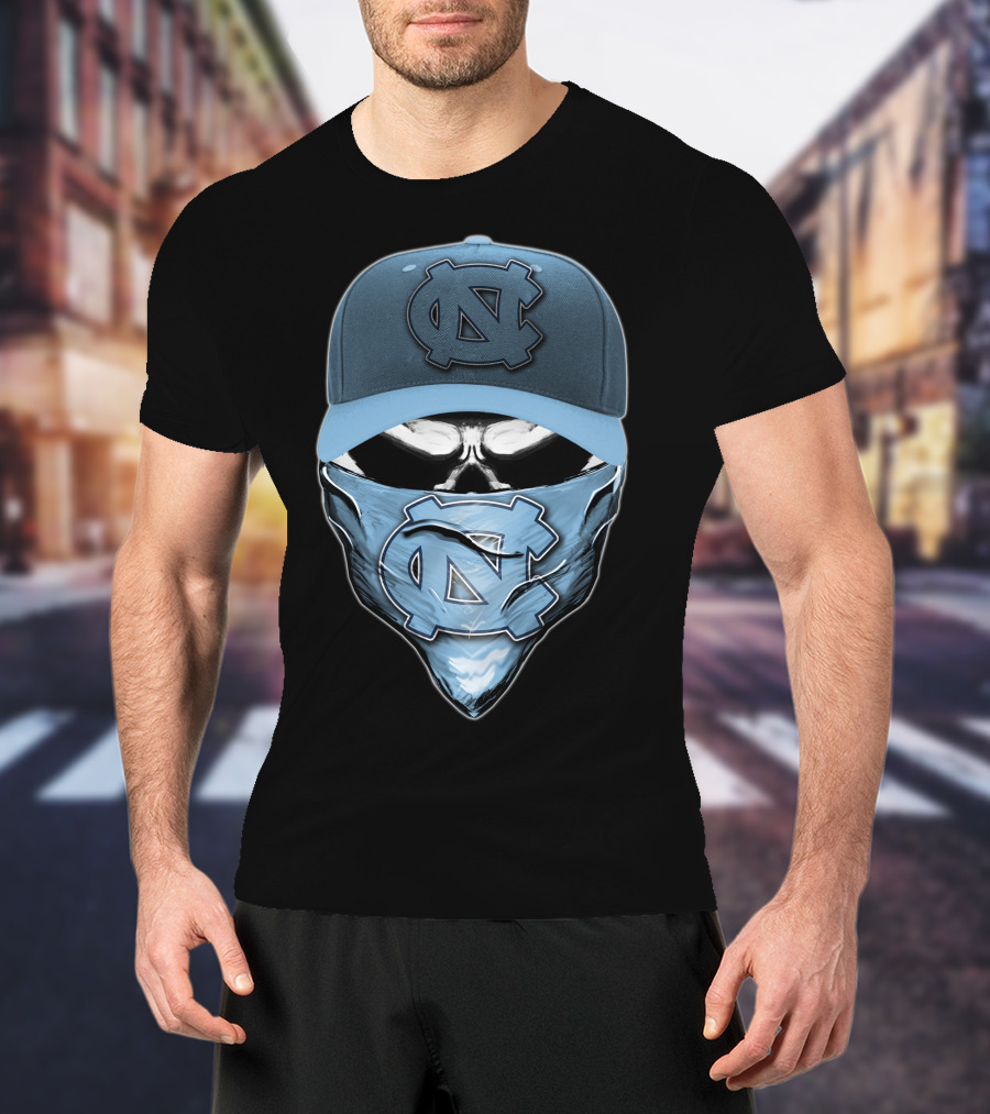 North Carolina Tar Heels Skull Emblem T-Shirt