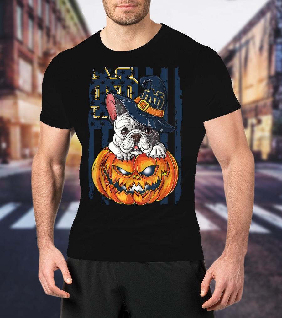 Notre Dame Bulldog Halloween Pumpkin T-Shirt