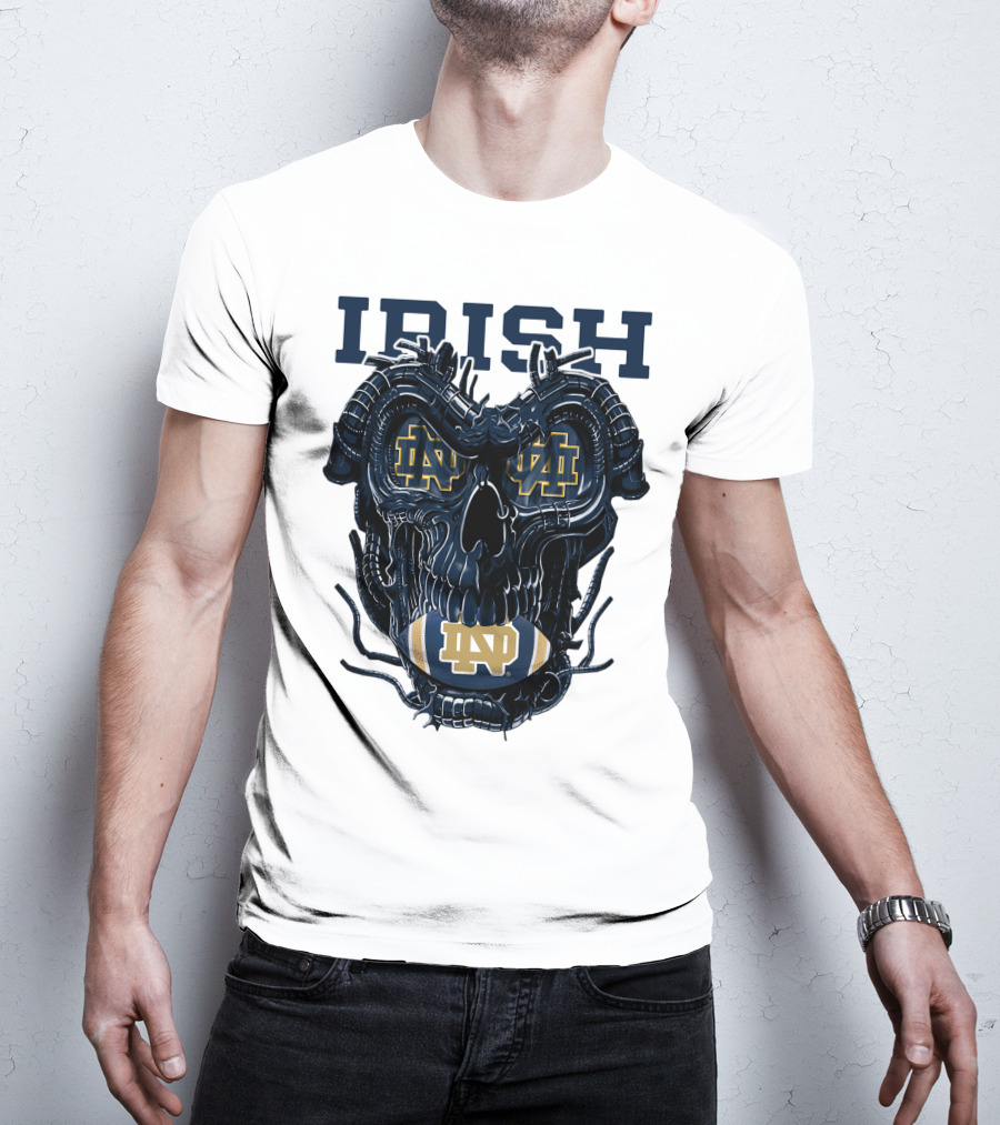 Dragonskull Notre Dame Irish ND Football Skull T-Shirt