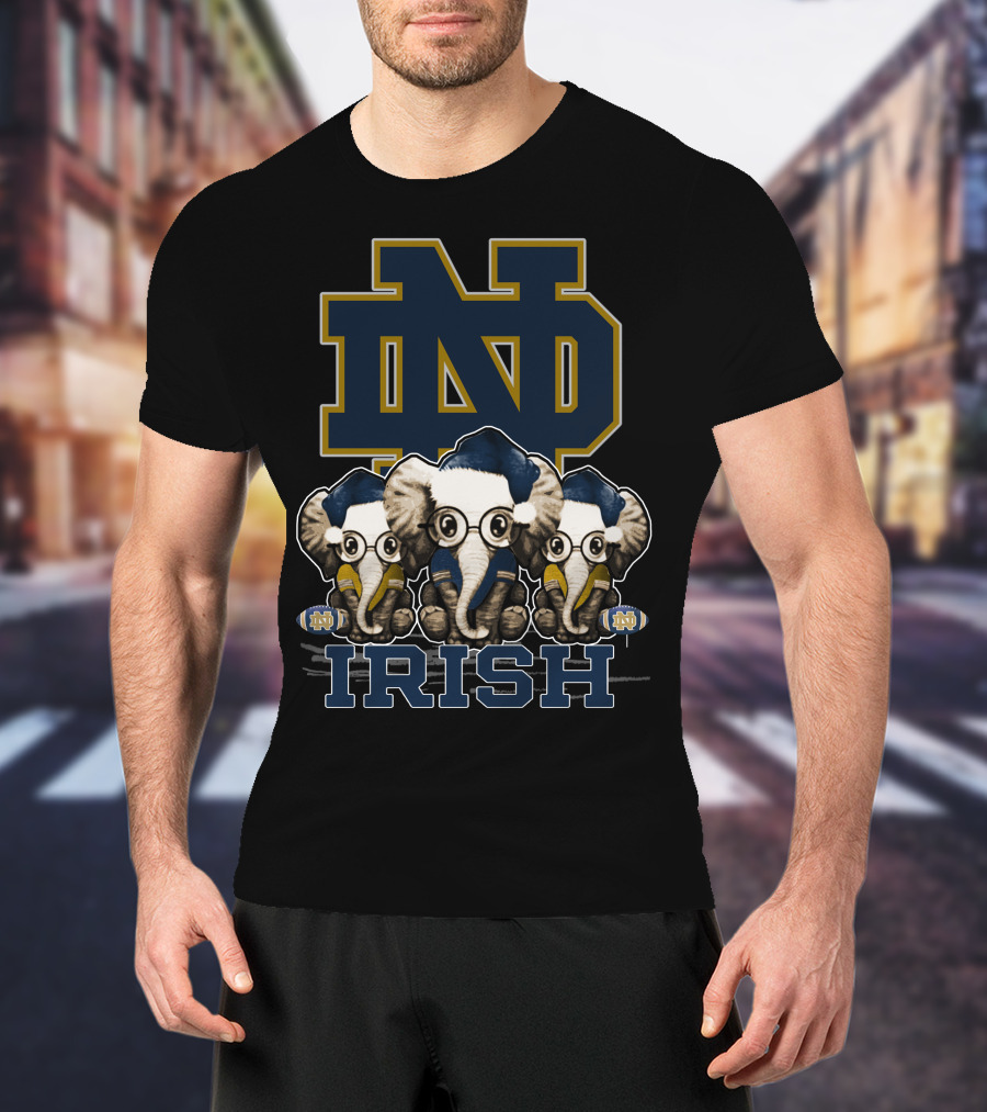 ND Elephants Irish Xmas Notre Dame Fighting Irish T-Shirt