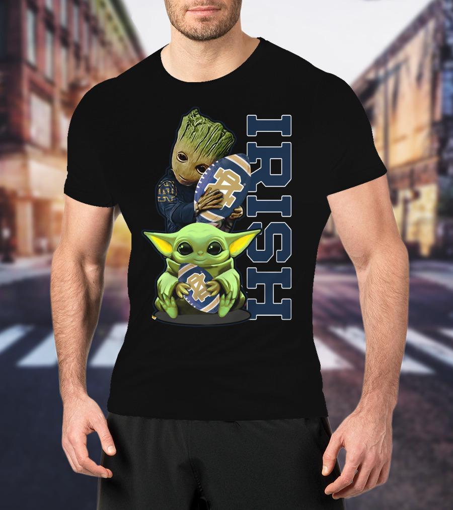 Grzd Notre Dame Fighting Irish Groot And Baby Yoda IRISH T-Shirt