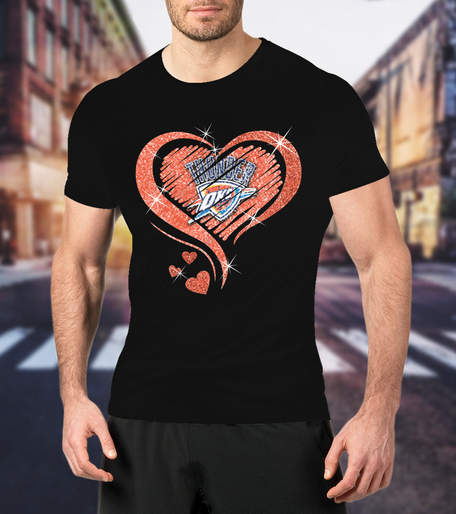 Heart Diamond OKC Thunder Sparkle T-Shirt