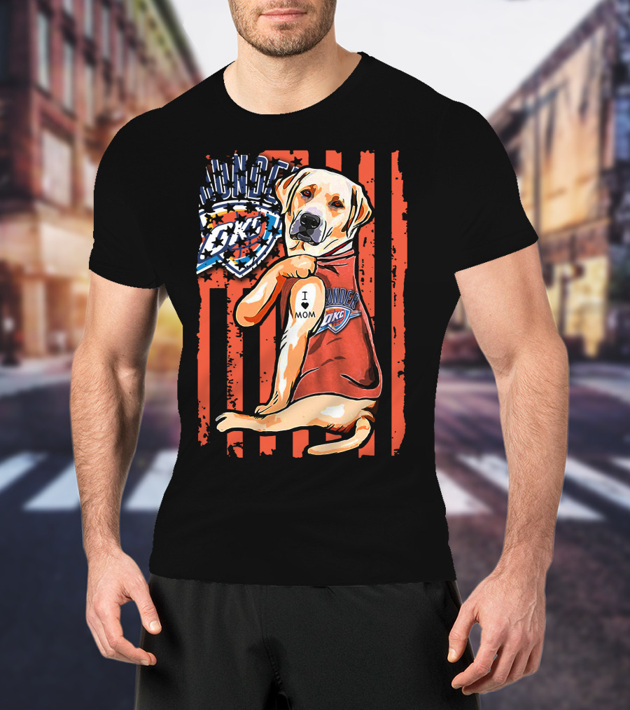 Labrador Retriever I Love Mom Oklahoma City Thunder T-Shirt
