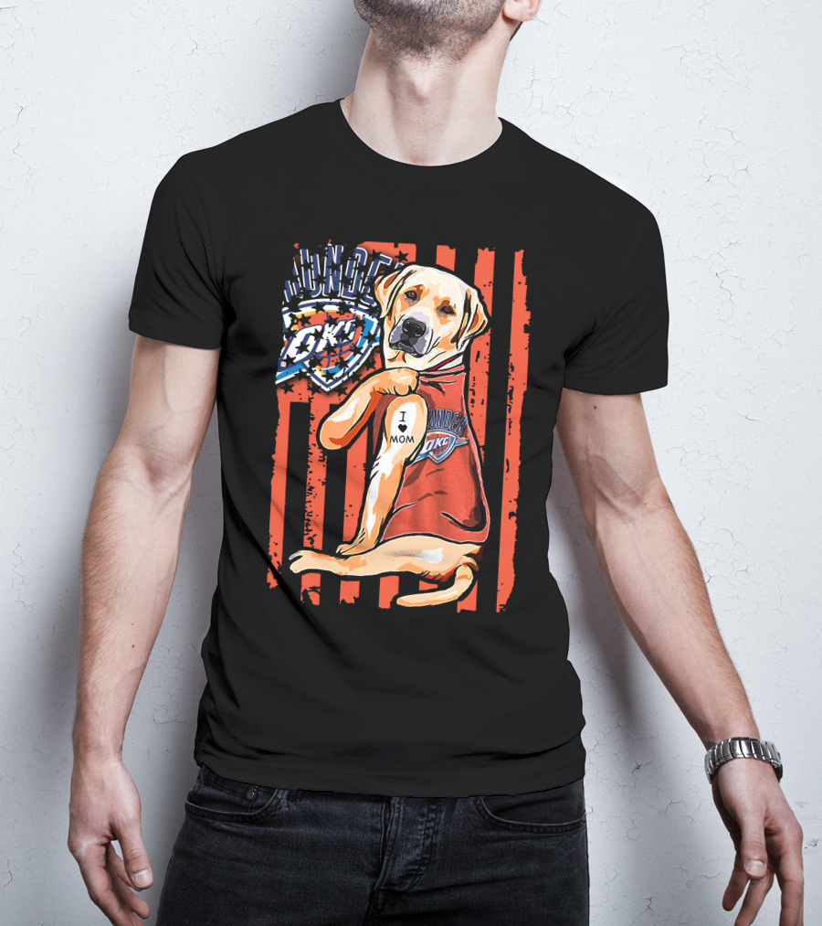 Labrador Retriever I Love Mom Oklahoma City Thunder T-Shirt