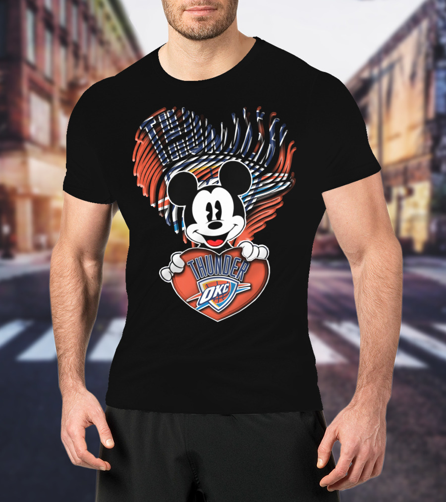 Thunder OKC Mickey Heart T-Shirt