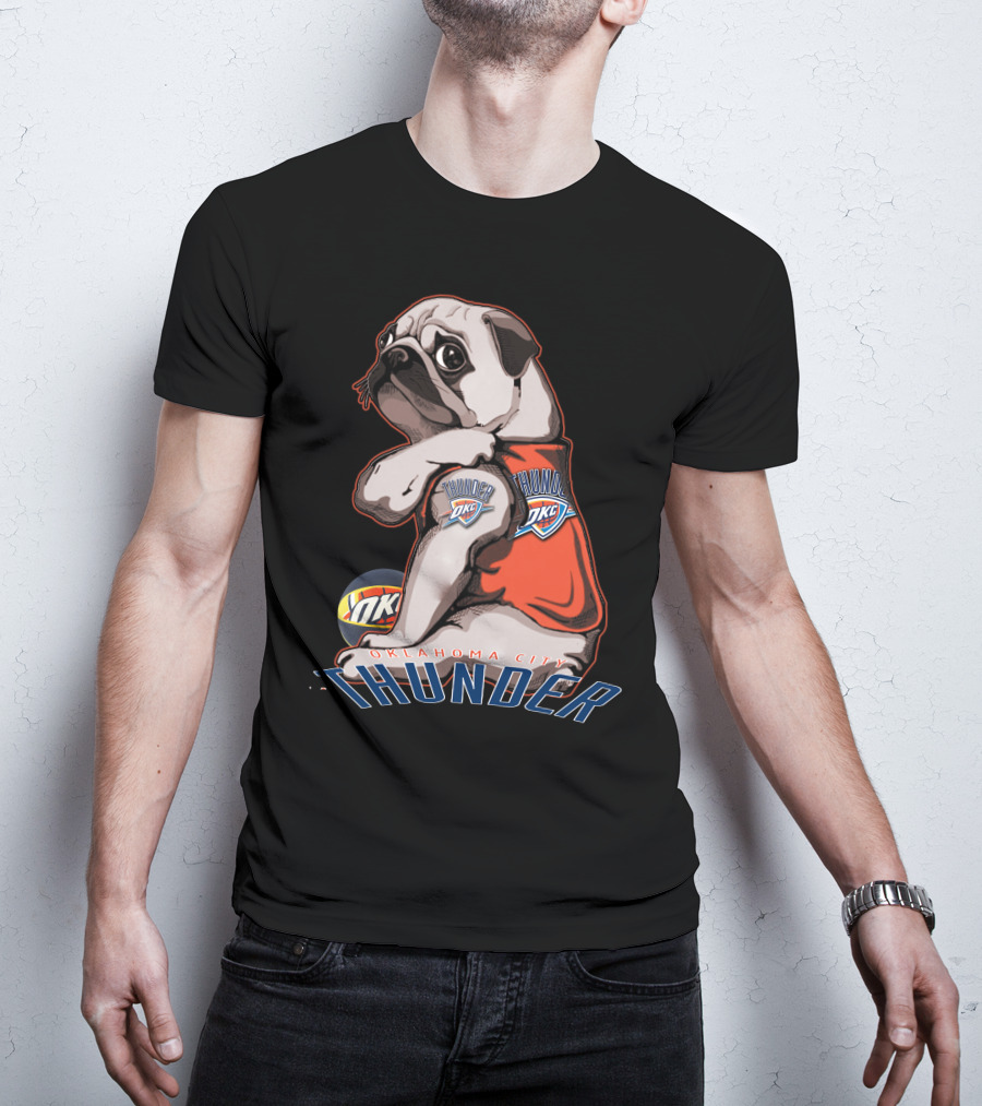 Oklahoma City Thunder Pug With DKC Thunder T-Shirt