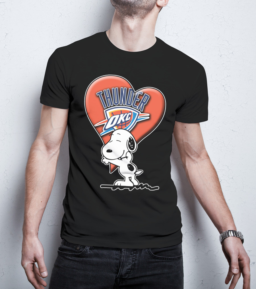 Snp V1 Oklahoma City Thunder Okc Snoopy Heart T-Shirt