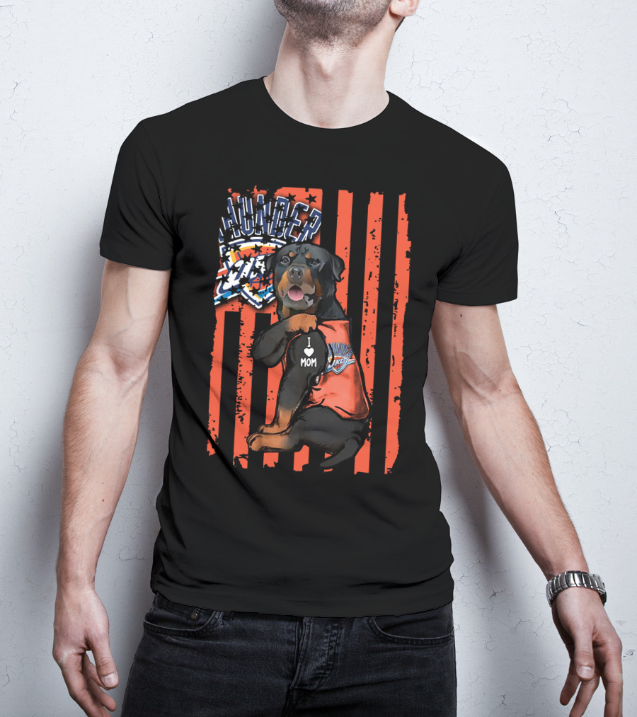 Rottweiler I Love Mom Oklahoma City Thunder Fan T-Shirt