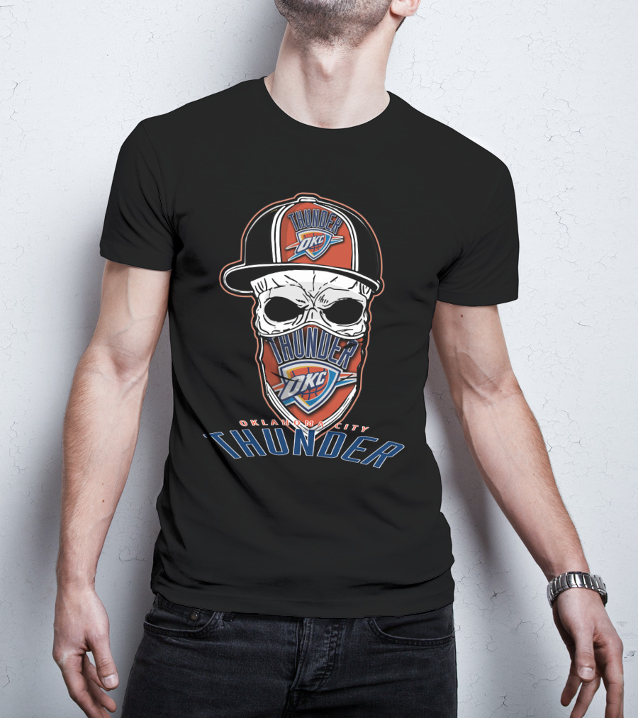 Thunder OCK Oklahoma City Skull Hat T-Shirt