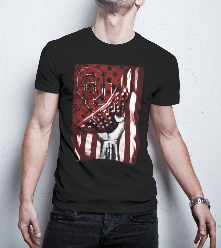 Oklahoma Sooners Flag Stars And Stripes Hand T-Shirt