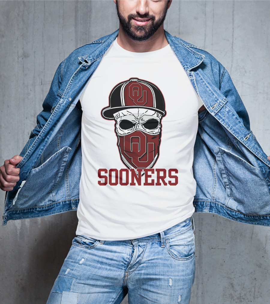 OU Sooners Skull Hat T-Shirt