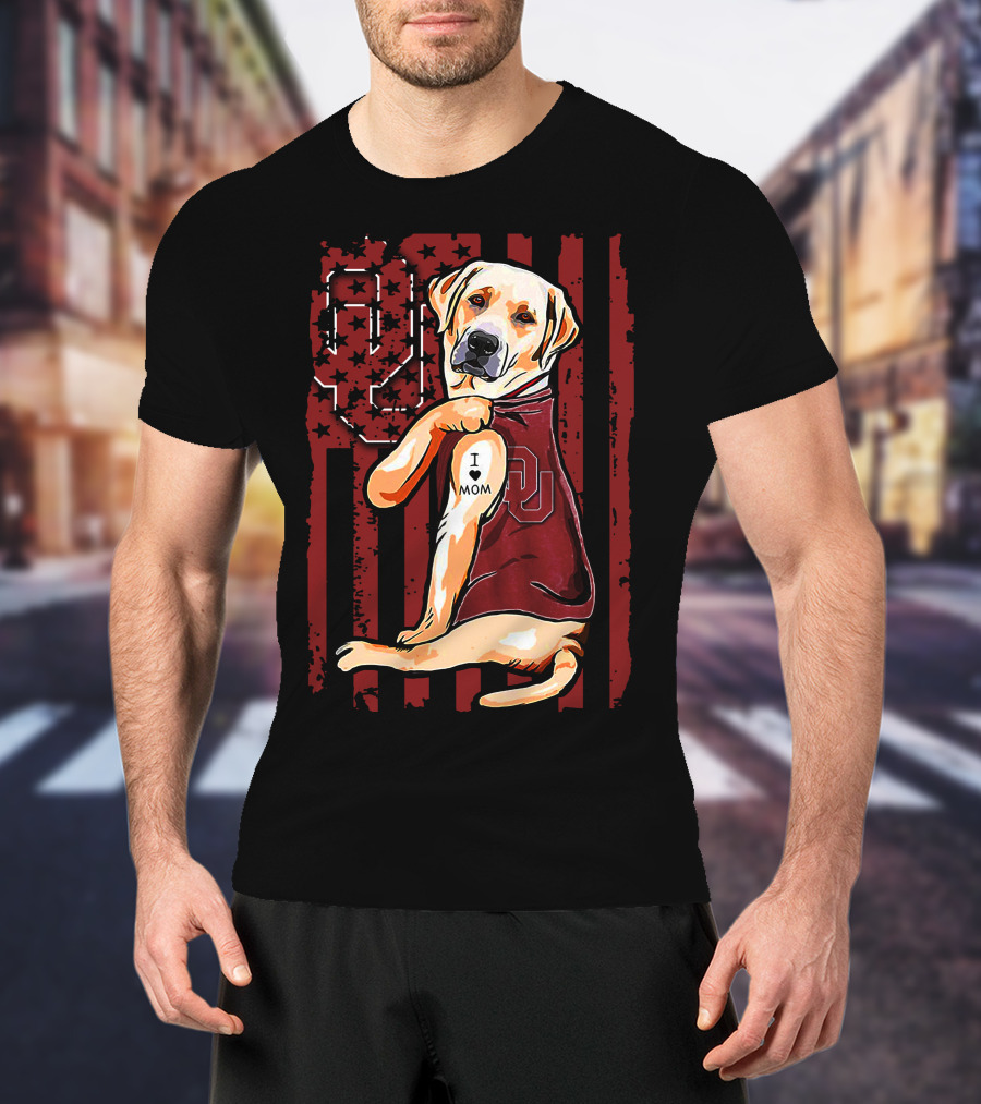 OU Labrador Retriever I Love Mom Oklahoma Sooners T-Shirt