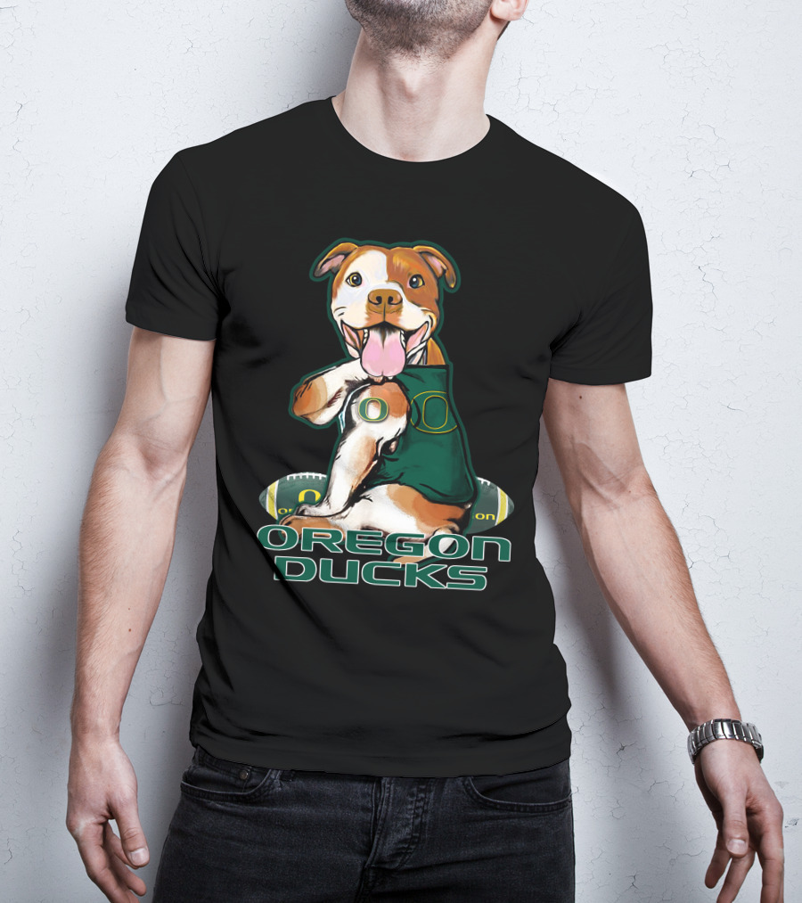 Pittbull Oregon Ducks Football Team Spirit Dog T-Shirt