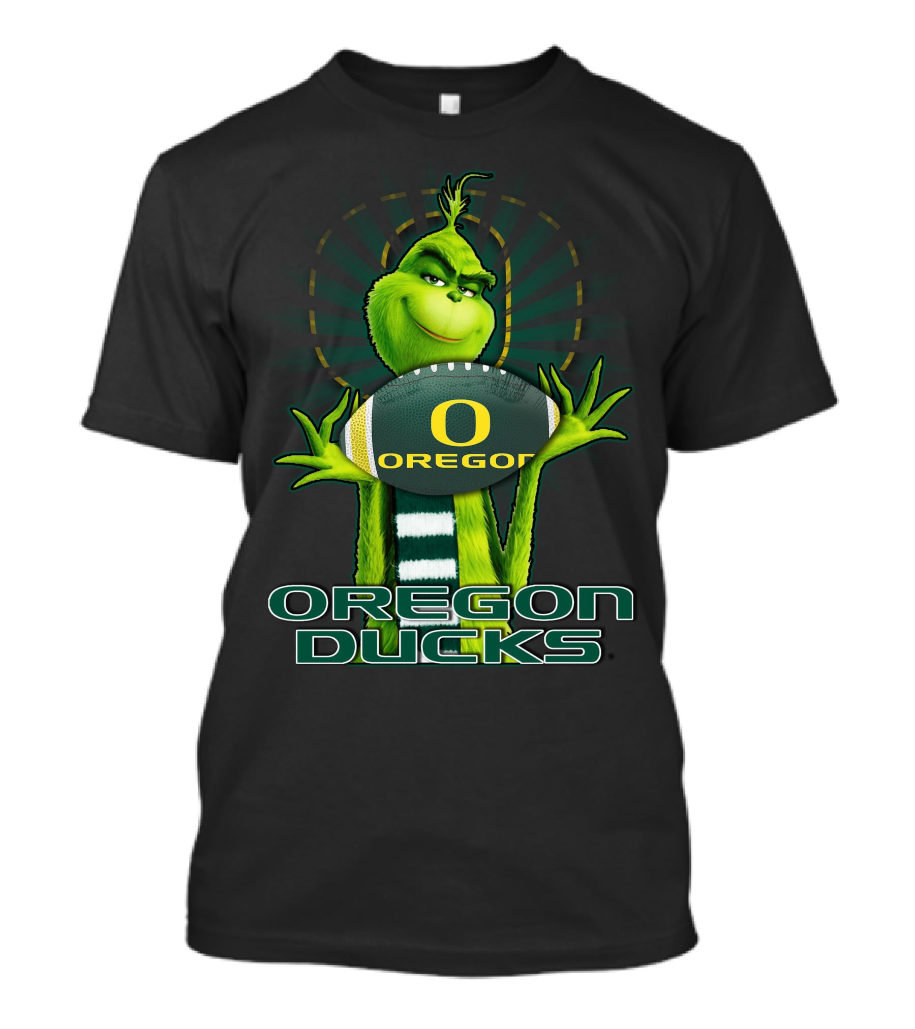 Grinch Holding Oregon Ducks Football T-Shirt